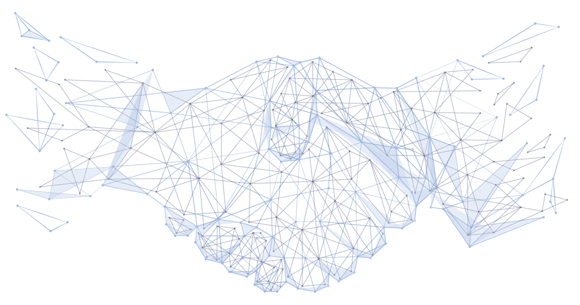 Illustrated handshake representing strategic collaboration